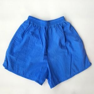SUNRAYS ♡ Sweet Vintage Blue Nylon Draw String Cord Swimsuit Cover Swim Shorts S